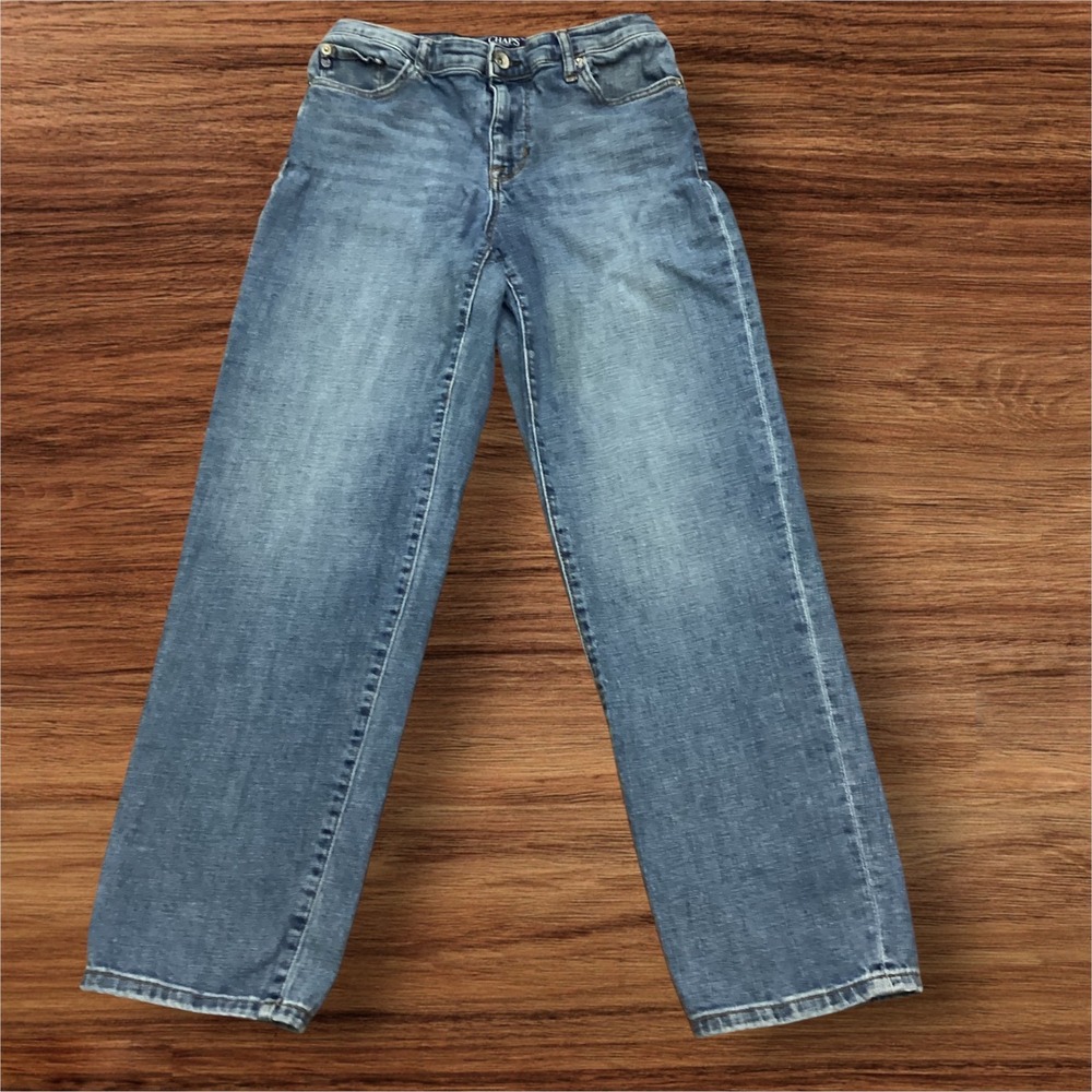 Chaps Slim Boyfriend Jeans Womens 6/28 Medium Wash Denim Blue Stretch Flaw
